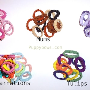 Elásticos de cabelo de renda para tosa de cães, 1,9 cm (3/4"), pacote com 100 unidades.