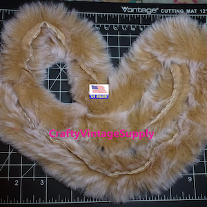 1 yard beige brown white faux fur trim artificial furry strip sewing crafts diy