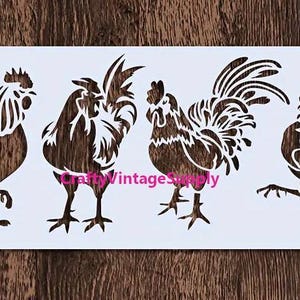 フェンス、納屋、DIY、工芸品用の14インチ×6インチの雄鶏のステンシル