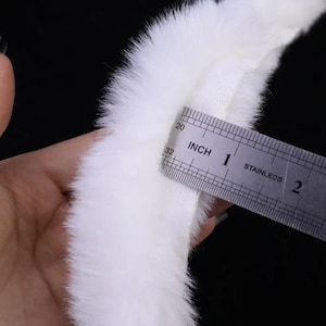 1 yard white winter faux fur ribbon trim furry strip sewing christmas decor crafts diy