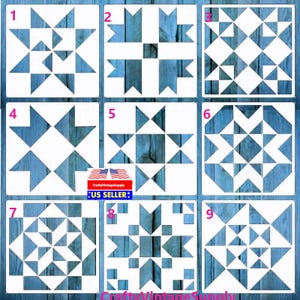 Quiltmuster-Schablonen zum Malen, Basteln, Nähen, Heimdekor, Kunststoffschablone 6" x 6"