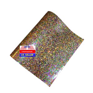 Mardi gras chunky glitter faux leather fabric sheet for crafting hair bows