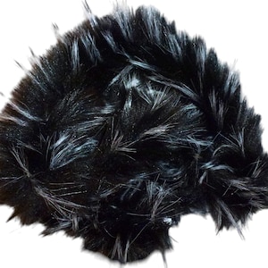1 yard black with white sprigs 3" wide ribbon strip sewing trim faux fur