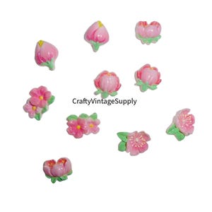 Pink Sakura Blume Blatt Kirschblüte 10 Stück Nailart Kunstharz winzige Treibsand Streuer