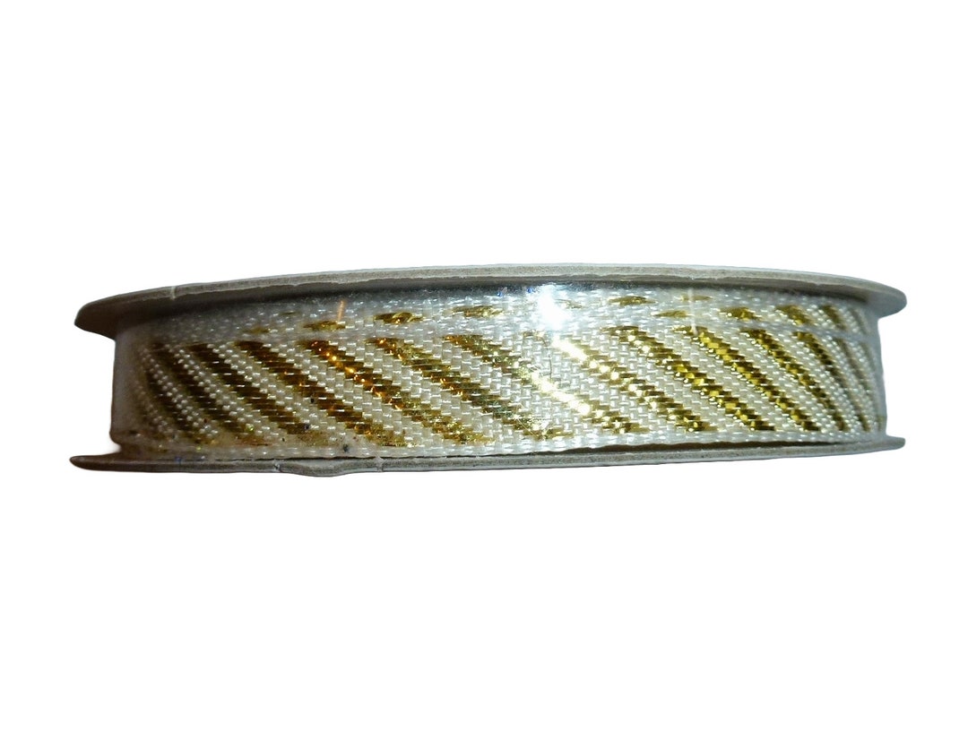 Gold Rib Trim Gold Ivory Metallic 3/8