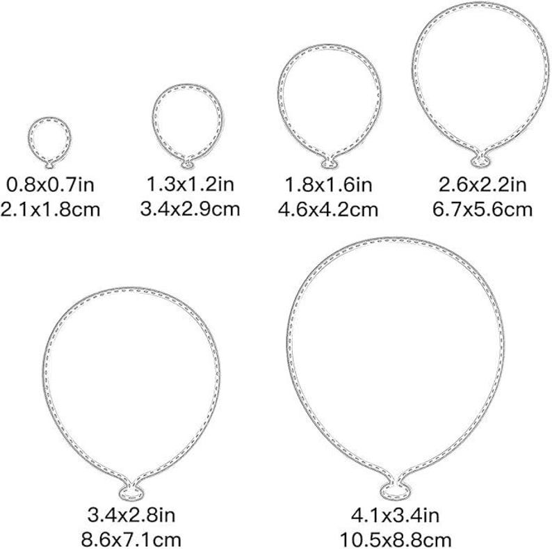 Geschachtelte Ballons mit abgesteppten Kanten aus Metall Bild 2