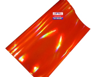 Orange ab  faux leather fabric sheet for crafting hair bows