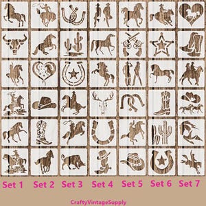 6pcs Horse cowboy horseshoe cookie Stencil for tile and crafts  3"
