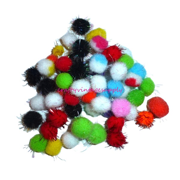 Pompoms 250pcs glitter  mixed felt pom pon balls 1/2" 12-15mm