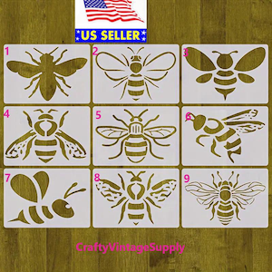 Plantilla de abejas, avispas, avispones y avispas chaqueta amarilla para manualidades con azulejos, 16,5 x 11,4 cm
