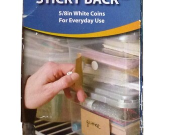 Velcro brand sticky back hook latch coins fasteners peel stick 80 size 5/8" white