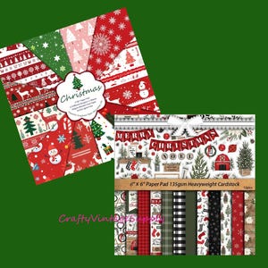 Christmas paper & cardstock 12 different sheets each for scrapbooking journaling note cards decor