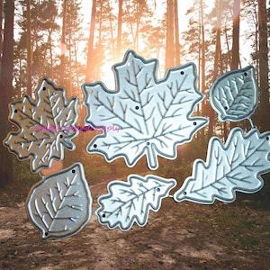 Falling autumn fall leaves oak maple  metal craft stencil die cut hair bowknot bow paper machine cutters cutting dies