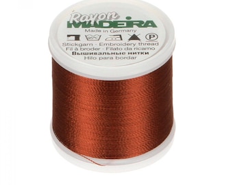 Madeira Rayon 40wt 1158 Tawny Tan - looks copper colored - viscose sewing thread 220yds (Q57B)