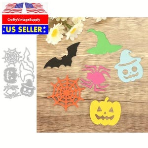 Halloween assorted hat bat pumpkin web metal cutting dies cut machine cutter die