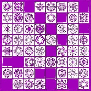 Blumen geometrische Kreise Mandala Muster Schablone für DIY Handwerk 3 "x 3"