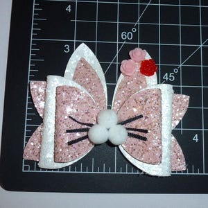 Easter bunny rabbit fluffy nose whiskers dog collar slide accessory hair bows barrettes or bands (fb154) image 2