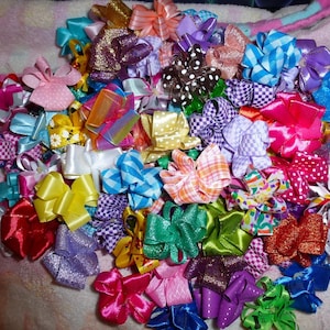 Puppy bows ~  party puffs loop dog grooming bows all colors  loopy bow