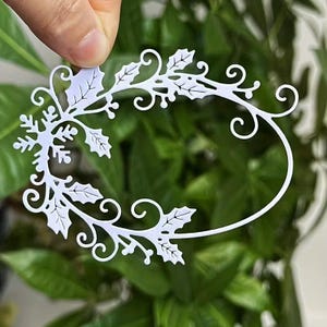 Christmas snowflake holly oval wreath metal craft die cut cutting dies YOUCHOOSE