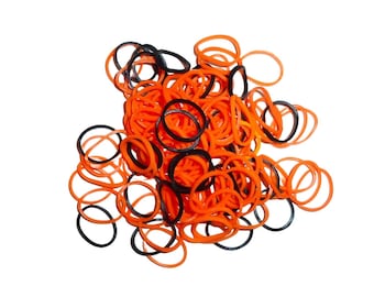 Loom bracelet elastic rubber bands 1500 halloween orange and black