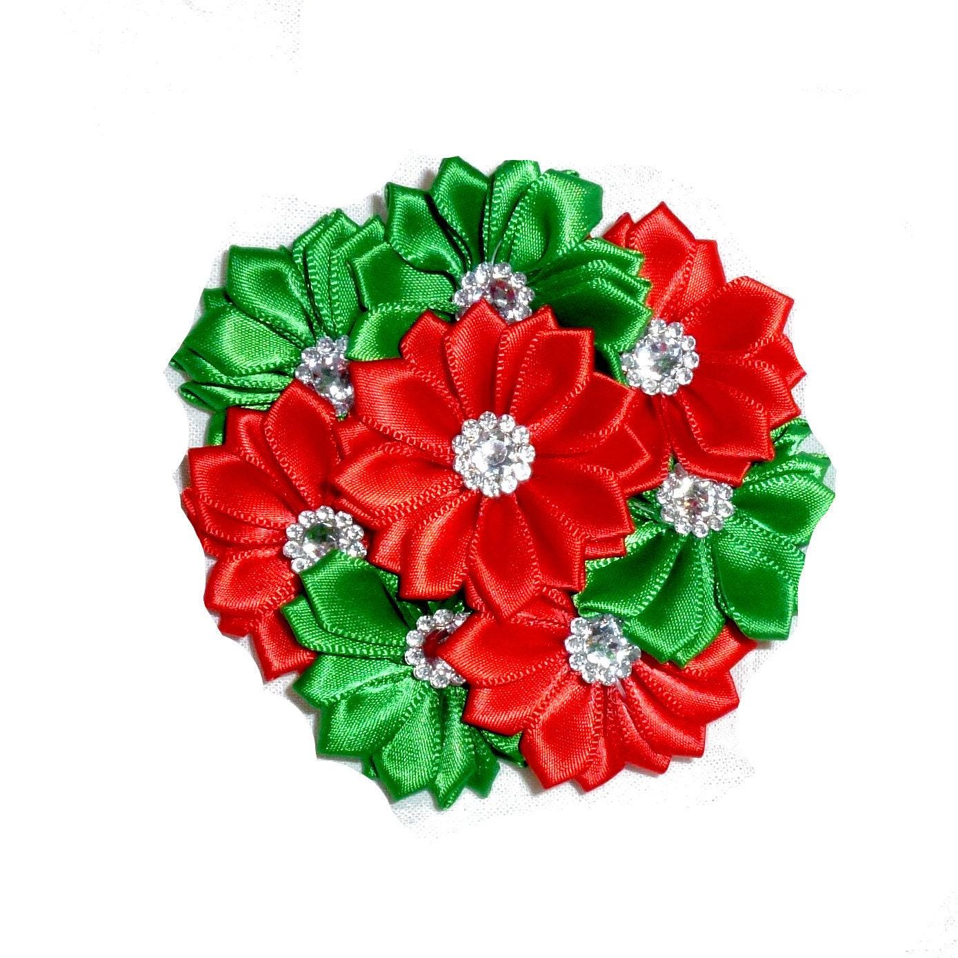 ペット用リボンクリスマス① 子犬用リボン～シャビーシックな小型犬用リボンクリスマスカラー