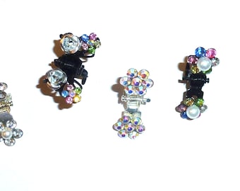 ラインストーンパール付きヘアクリップ（22mm）15個セット