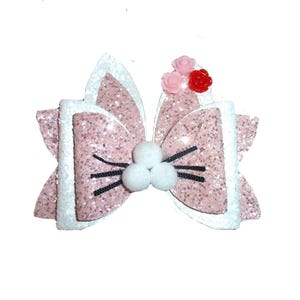 Easter bunny rabbit fluffy nose whiskers dog collar slide accessory hair bows barrettes or bands (fb154) image 1
