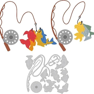 Fish fishing poles hooks lines metal cutting dies cut cutter die