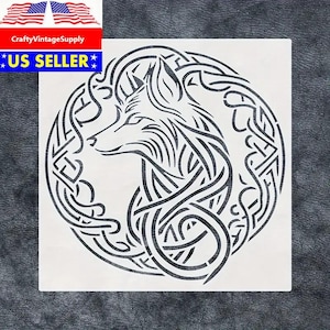 Celtic knot fox stencil for tile and crafts 8&quot; x 8&quot;