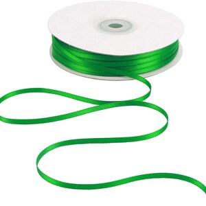 Band, Weihnachten schmales 1/20cm Satinband, smaragdgrün, 100m (v127)