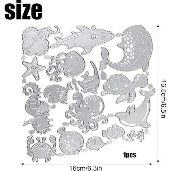 16個の海洋生物海洋動物金属カッティングダイカットマシンカッターダイ