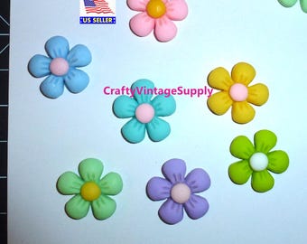 "15 Stück bunte Cabochon ""Gänseblümchen"" Blumen Cabochons."