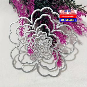 Nested wellig 5 Blütenblatt Schleife Blume Metallstanzformen Schneidemaschine Cutter Würfel