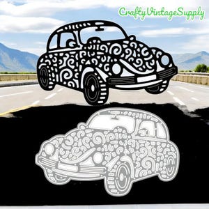 Car love bug peace hippie vehicle metal cutting dies cut machine cutter die