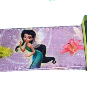 Disney Tinkerbell and fairy friends Princess pink purple satin 6 yards ribbon (R18)