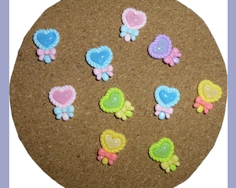 Lollipop rammelaar hart punaises punaises diverse kleuren decorateur prikbord punaises (U97)