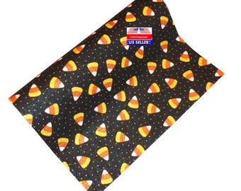 Halloween glitter candy corn faux leather fabric sheet for crafting hair bows