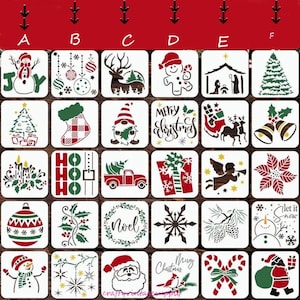 Kerstkoekjes stencils sneeuwpop kerstman stencil tegel en ambachten 3 "x 3"