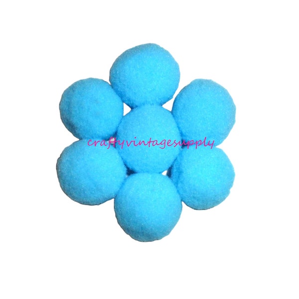 Pompons 35pcs boules de pom pon en feutre mélangé bleu ciel 1 "25mm VENDEUR USA