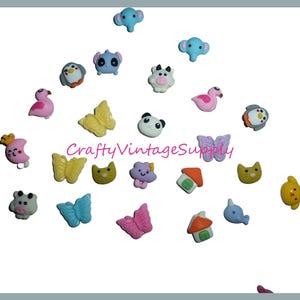 10 thumbtacks tiny baby animals theme push pins assorted colors decorator message board thumb tacks (R85H)