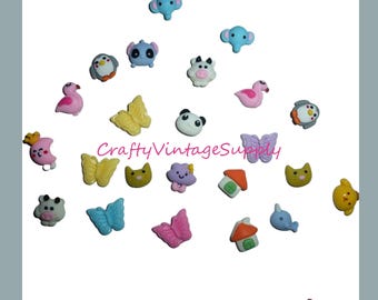 10 thumbtacks tiny baby animals theme push pins assorted colors decorator message board thumb tacks (R85H)