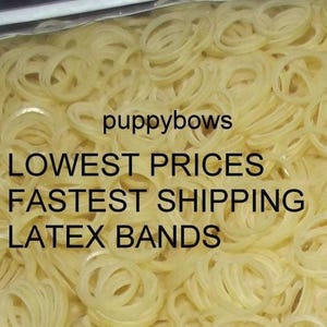 Puppy bows latex dog grooming bands small quantity bags elastic gum rubber dog bows bow topknot band