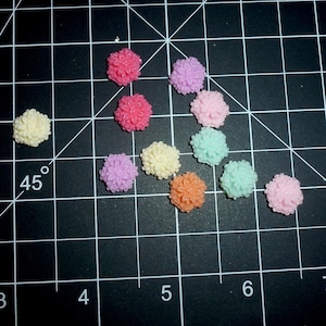 10 thumbtacks carnation flowers push pins assorted colors decorator message board thumb tacks (P44D)