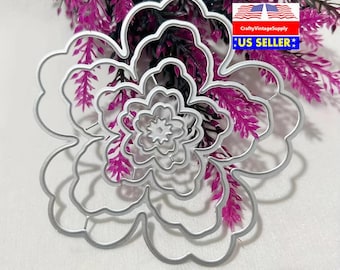 Nested wellig 5 Blütenblatt Schleife Blume Metallstanzformen Schneidemaschine Cutter Würfel