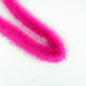 1 yard hot pink 3" wide with black tips ribbon strip sewing trim faux fur