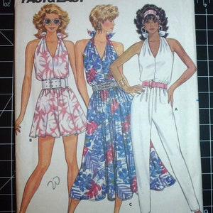 Butterick sewing pattern 5668 FREE SHIP! Size 12-14-16 long skirt shirt combo jumpsuit halter