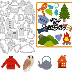Happy camper camping outdoor scene metal cutting dies cut cutter die