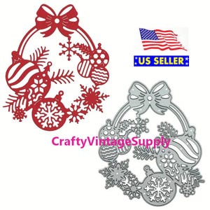 Weihnachtskranz mit Schleife Metallstanzformen Schneidemaschine Cutter sterben