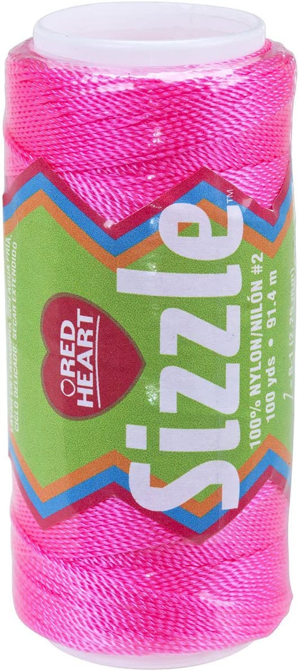 Yarn Red Heart Sizzle Crochet Thread 1468700 Bright Pink 100 Etsy UK