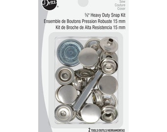 Dritz Heavy-Duty Snaps Juego de broches plateados de 5/8", 8 unidades (V46)